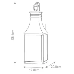 Średnia latarnia naścienna Beacon Hill - 2 źródła światła - Czarna (HK-BEACON-HILL-M-MB) - Hinkley