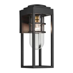 Średnia latarnia naścienna Hone - 1 źródło światła - Strukturalna czerń (KL-HONE-M-BKT) - Elstead Lighting