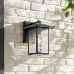 Średnia latarnia naścienna Cappanna - 1 źródło światła - Strukturalna czerń (KL-CAPPANNA-M-BKT) - Elstead Lighting