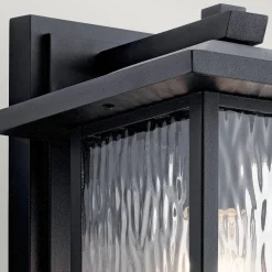 Średnia latarnia naścienna Cappanna - 1 źródło światła - Strukturalna czerń (KL-CAPPANNA-M-BKT) - Elstead Lighting