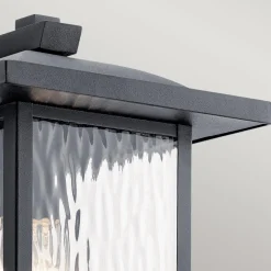 Średnia latarnia naścienna Cappanna - 1 źródło światła - Strukturalna czerń (KL-CAPPANNA-M-BKT) - Elstead Lighting