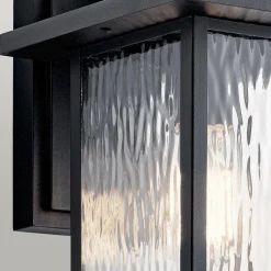 Średnia latarnia naścienna Cappanna - 1 źródło światła - Strukturalna czerń (KL-CAPPANNA-M-BKT) - Elstead Lighting