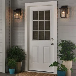 Średnia latarnia naścienna Cappanna - 1 źródło światła - Strukturalna czerń (KL-CAPPANNA-M-BKT) - Elstead Lighting