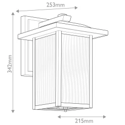 Średnia latarnia naścienna Cappanna - 1 źródło światła - Strukturalna czerń (KL-CAPPANNA-M-BKT) - Elstead Lighting