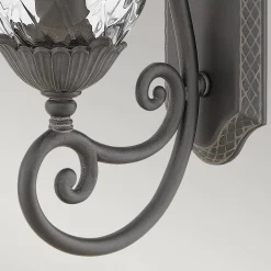 Średnia latarnia naścienna Plantation - 1 źródło światła - Czarna (HK-PLANTATION-M-MB) - Hinkley