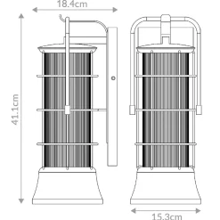 Średnia latarnia naścienna Rivamar - 1 źródło światła - Brązowo-złota (QN-RIVAMAR-M-BLK-GD) - Quintiesse