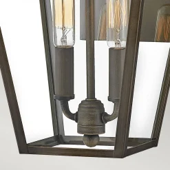 Średnia latarnia naścienna Palma - 2 źródła światła - Oksydowany brąz (HK-PALMA-M-BU) - Hinkley