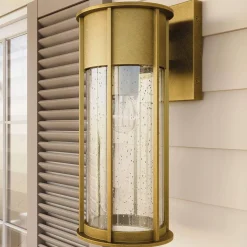 Średnia latarnia naścienna Camillo - 1 źródło światła - Naturalny mosiądz (KL-CAMILLO-M-PNBR) - Kichler