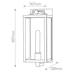 Średnia latarnia naścienna Catalina - 1 źródło światła - Czarny, oksydowany brąz (QN-CATALINA-M) - Quintiesse