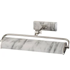 Średnia obrazówka Winchfield - 2 źródła światła - Postarzany mosiądz & Biały marmur (WINCHFIELD-PLM-PN-WM) - Elstead Lighting