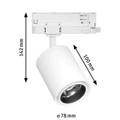 Reflektor na szynoprzewód ProRail3 KRATOS 9W 36° 4000K biały (PL96565) - PAULMANN