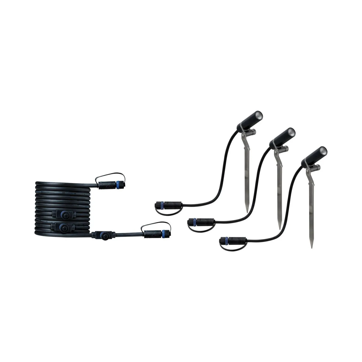 Reflektor ogrodowy Plug & Shine PLANTINI zestaw 3x2W 3000K IP65 24V zestaw do rozbudowy antracyt / aluminium (PL94156) - PAULMANN