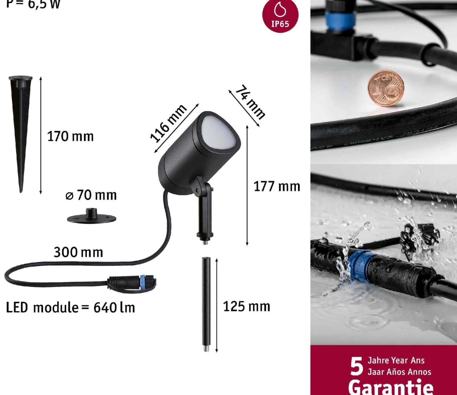 Reflektor ogrodowy Plug & Shine SHIRA LED SH Zigbee RGBW 6.5W 500lm IP65 24V antracyt (PL94849) - PAULMANN
