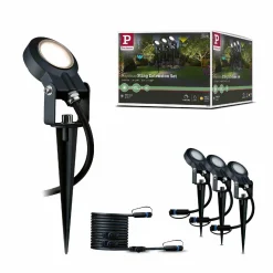 Reflektor ogrodowy Plug & Shine STING zestaw przedłużający 3x6W 3000K 520lm DIM IP67 24V antracyt / aluminum (PL93689) - PAULMANN
