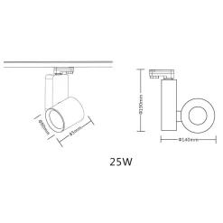 Reflektor Ojo 25W 2700/4000K Biały 3 Obwodowy (ML1106) - Milagro