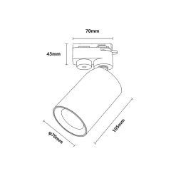 Reflektor szynowy TORE TRACK biały (TLS003-WH) - Zuma Line