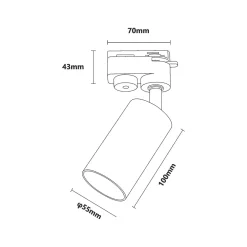 Reflektor szynowy TUBE TRACK czarny (TLS001-BK) - Zuma Line