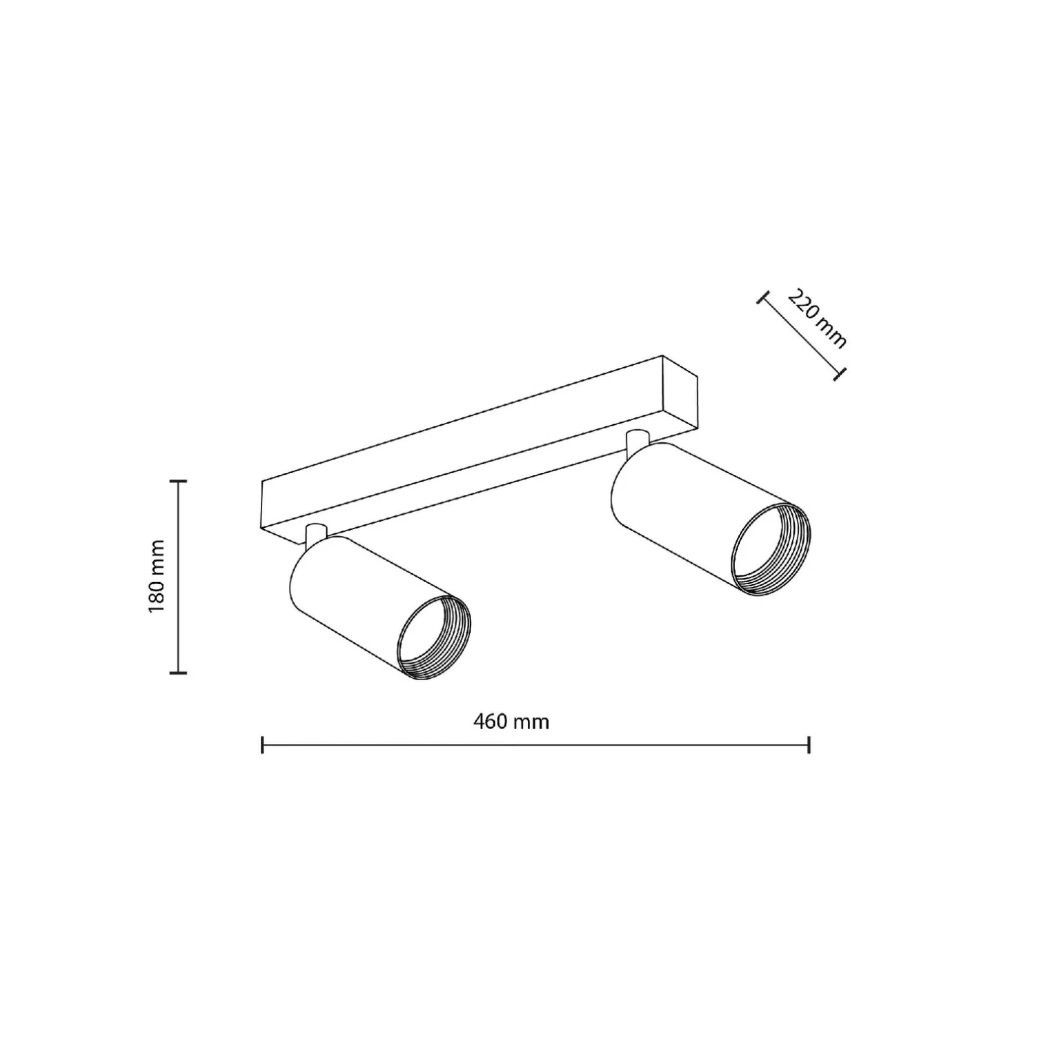 Reflektory na listwie AMIS BLACK LAMPA SUFITOWA 2 (10633) - TK Lighting