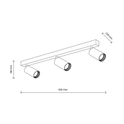 Reflektory na listwie AMIS BLACK LAMPA SUFITOWA 3 (10634) - TK Lighting