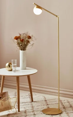 Regulowana lampa podłogowa CONTINA Nordlux G9 5W Metal Mosiądz