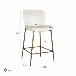 RICHMOND krzesło barowe DARBY 67 beżowe (S4712 CREAM FUSION) - Richmond Interiors