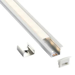 Rigel Recessed 2m Aluminium Profile/Extrusion Sliver (80499) - Saxby