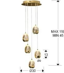 Rocio lampa wisząca 5L (783529) - Schuller