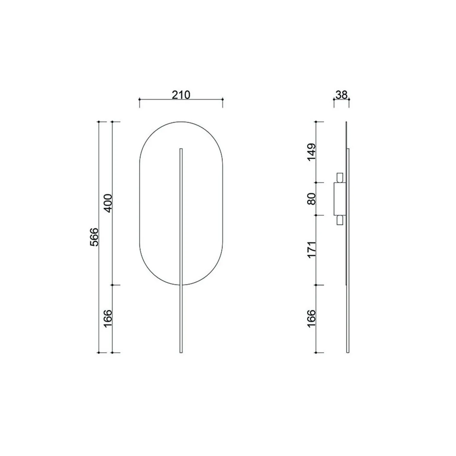 ROKKE czarna lampa ścienna / kinkiet z mosiężnym detalem (RKK22030) - Ummo