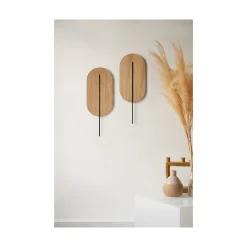 ROKKE WOOD drewniana lampa ścienna / kinkiet z czarnym detalem (RKW21020) - Ummo