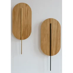 ROKKE WOOD drewniana lampa ścienna / kinkiet z czarnym detalem (RKW21020) - Ummo
