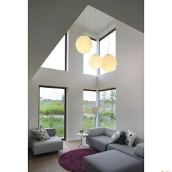 ROTOBALL 50, lampa wisząca, TC-TSE, kolor srebrnoszary/biały, Ø 50 cm, maks. 24W (165400) - SLV