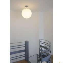 ROTOBALL 50, lampa wisząca, TC-TSE, kolor srebrnoszary/biały, Ø 50 cm, maks. 24W (165400) - SLV