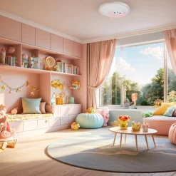 Różowy plafon do pokoju dziecka MOONCAT PINK 34W LED (ML1059) - Milagro