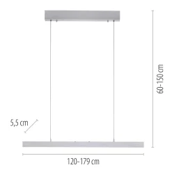 Rozsuwana i regulowana lampa wisząca ADRIANA COMFORT LIFT SREBRNY (2598-95) - Paul Neuhaus