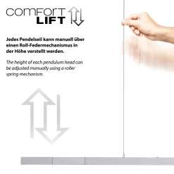 Rozsuwana i regulowana lampa wisząca ADRIANA COMFORT LIFT SREBRNY (2598-95) - Paul Neuhaus