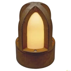 RUSTY CONE, lampa podłogowa outdoor, C35, okrągła, zardzewiałe żelazo, Ø/W 15/24 cm, maks. 40W, IP54 (229430) - SLV