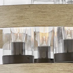 Rustykalny żyrandol Riverwood - 4 źródła światła - Ciepły brąz, ciepły jesion (QN-RIVERWOOD4) - Quintiesse