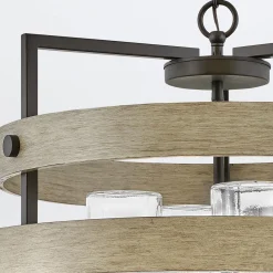 Rustykalny żyrandol Riverwood - 4 źródła światła - Ciepły brąz, ciepły jesion (QN-RIVERWOOD4) - Quintiesse