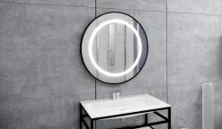 SELENA - lustro okrągłe w ramie z oświetleniem LED - MCJ