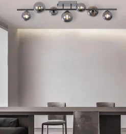 SEVILLA Lampa sufitowa z siedmioma kulistymi kloszami w kolorze czarnego chromu (9214-0710) - Aviano Lighting