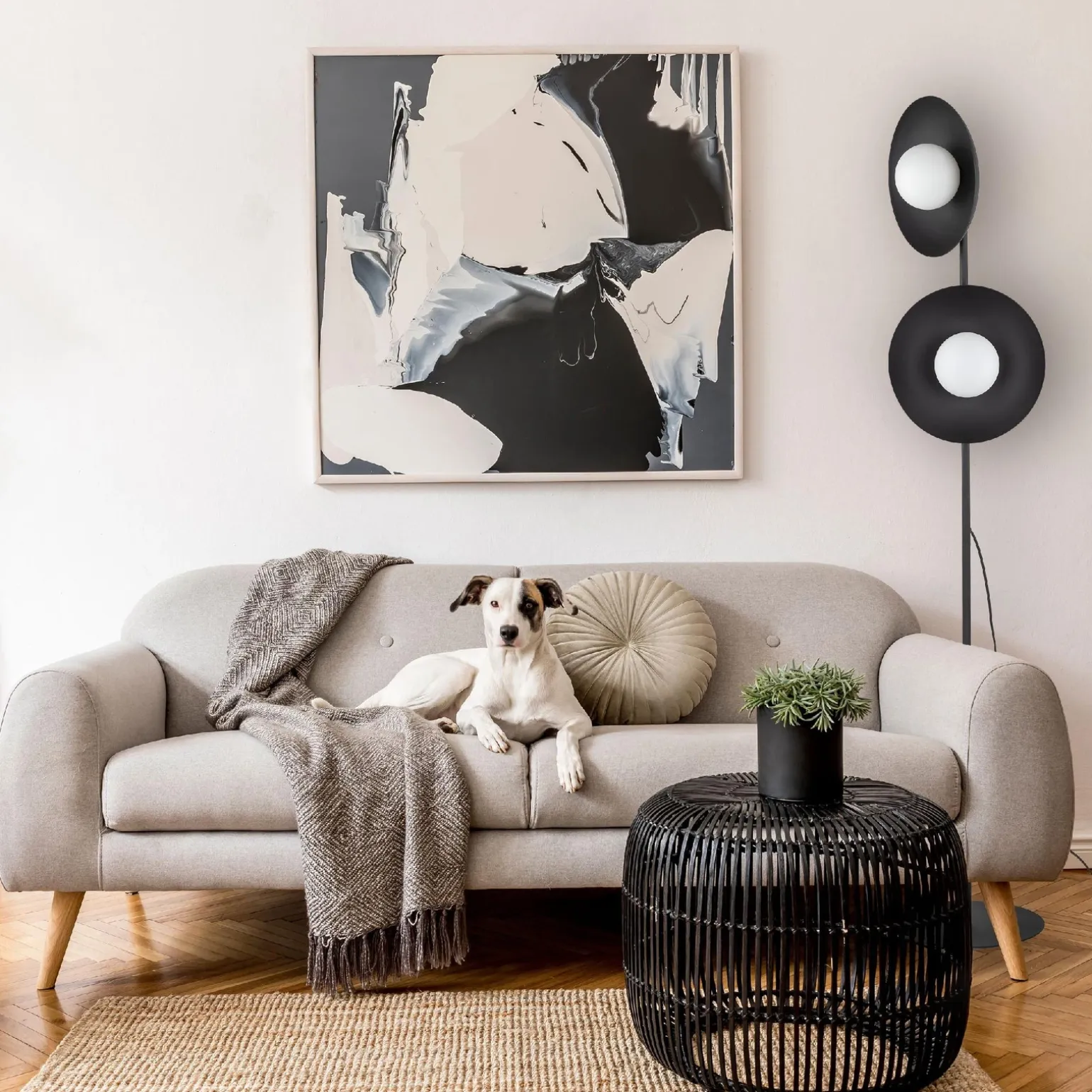 SLATE BLACK GLASS LAMPA PODŁOGOWA 2XG9 (16136) - TK Lighting