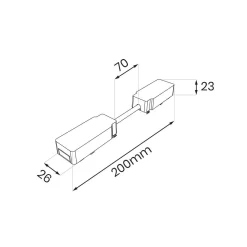 Slim Magnetic Track Czarny Łącznik podwójny z kablem krótkim (ML2223) - Milagro