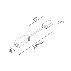 Slim Magnetic Track Czarny łącznik podwójny z kablem długim (ML2225) - Milagro