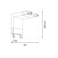 Slim Magnetic Track Narożnik Czarny dół L (ML2213) - Milagro