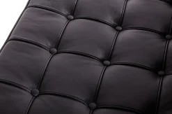 Sofa BARCELON trzyosobowa czarna - włoska skóra naturalna, chrom (KH1501100212) - King Home