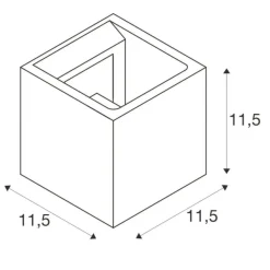 SOLID CUBE ścienna, QT14, szara max. 25W