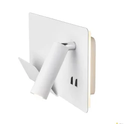SOMNILA SPOT, lampa ścienna natynkowa LED indoor, 3000K, kolor biały, wersja lewa, ze złączem USB (1003457) - SLV