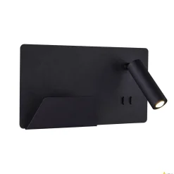 SOMNILA SPOT, lampa ścienna natynkowa LED indoor, 3000K, kolor czarny, wersja lewa, ze złączem USB (1003455) - SLV