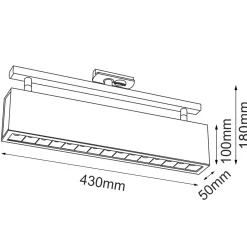 Spot A - Glare track 15 - Czarny - Szynoprzewód 1F 230V 4000K (6331) - Brosline
