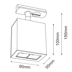 Spot A - Glare track 2 - Czarny - Szynoprzewód 1F 230V 3000K (6318) - Brosline